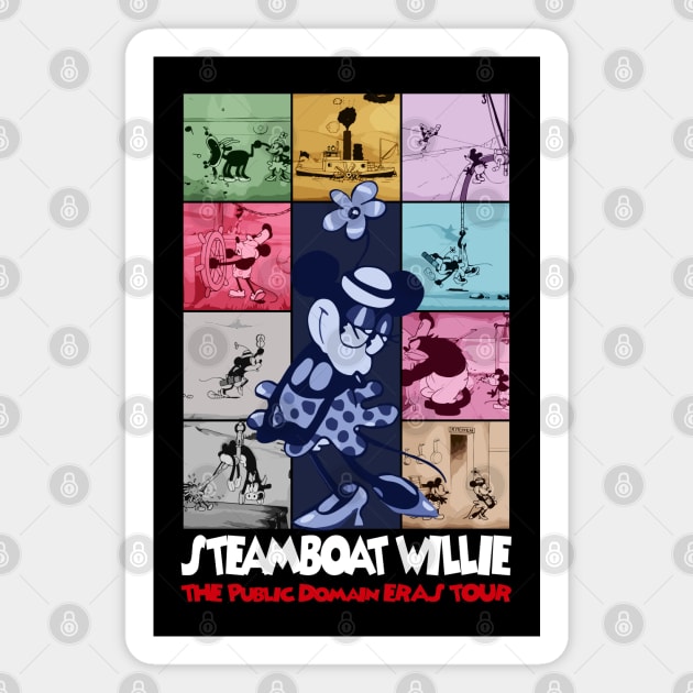 Steamboat Willie The Public Domain Eras Tour - 4 Magnet by Megadorim